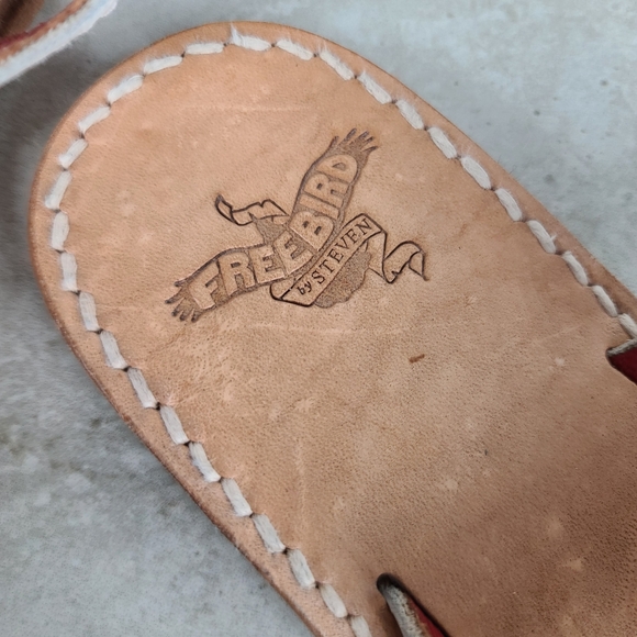 Freebird VALLARTA White Leather Celestial Moon & Stars Festival Thong Sandals 6 - Picture 10 of 13